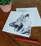 German Shepherd Dog Print Card - personalised card, custom card, GSD, alsation  - Image 4