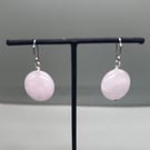Rose Quartz simple dropper earrings