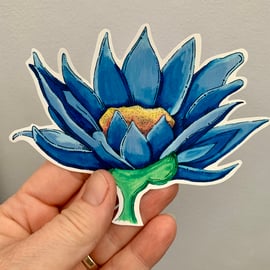 Stickers. Egyptian blue lotus flower. Handmade. Vinyl. 