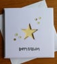 Yellow and White Polka Dot Star Aperture Birthday Card