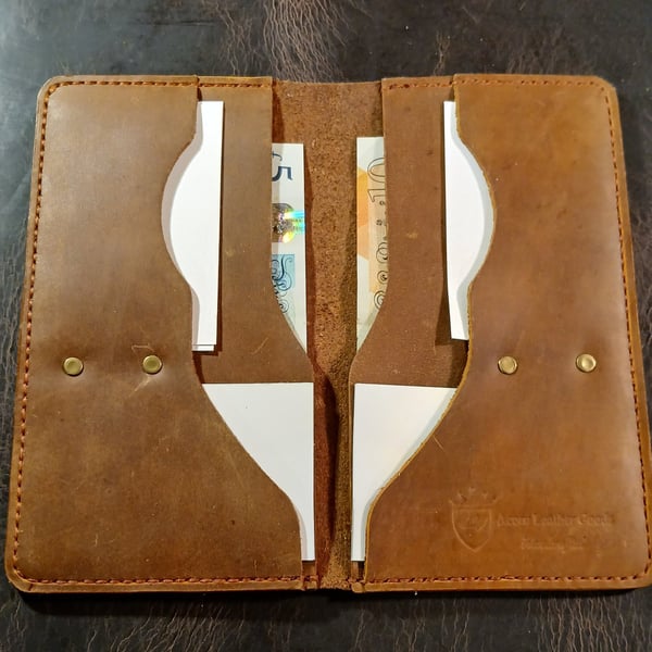 Handcrafted Leather Long Wallet 