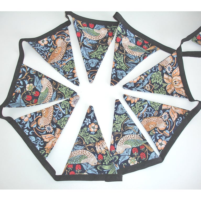 Bunting William Morris Strawberry Thief 2 Metres Arts & Crafts Decor Garland