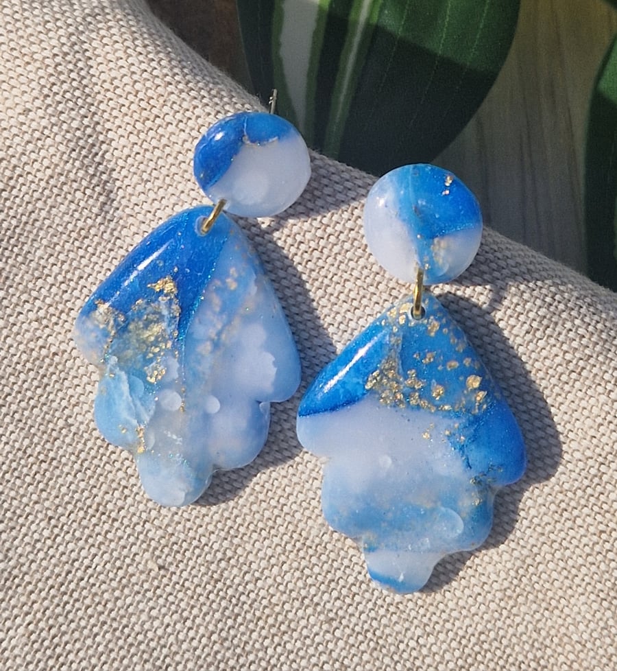 Polymer Clay Earrings: Shoreline 