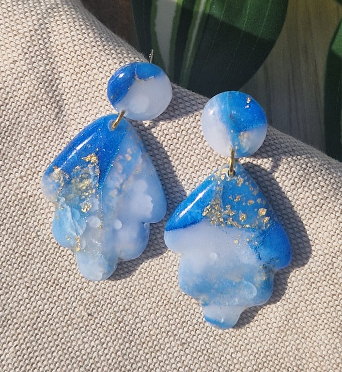 Polymer Clay Earrings: Shoreline 