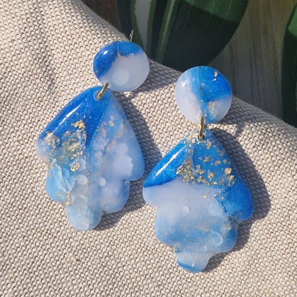 Polymer Clay Earrings: Shoreline 