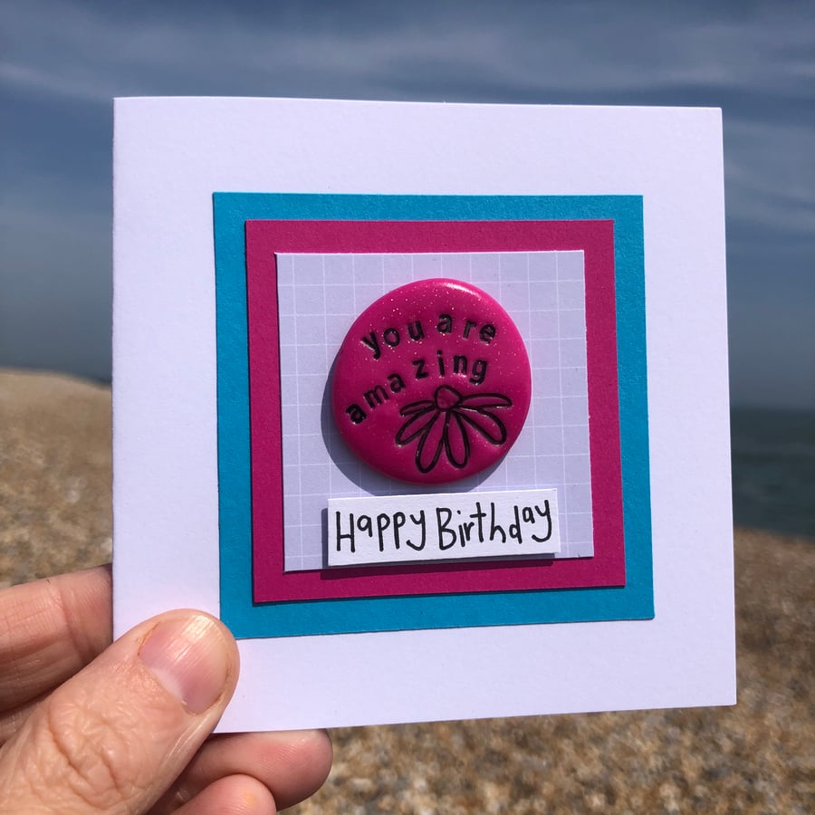 ‘You Are Amazing’ Pocket Pebble Card