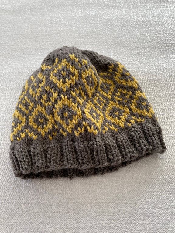 Fair Isle beanie hat