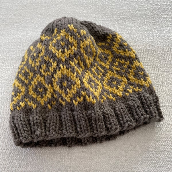 Fair Isle beanie hat