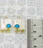 Handmade silver earrings, contemporary blue opal earrings, unusual, birthstone - Image 3