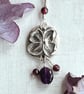 Silver Lilac pendant with amethyst and garnet. - Image 1