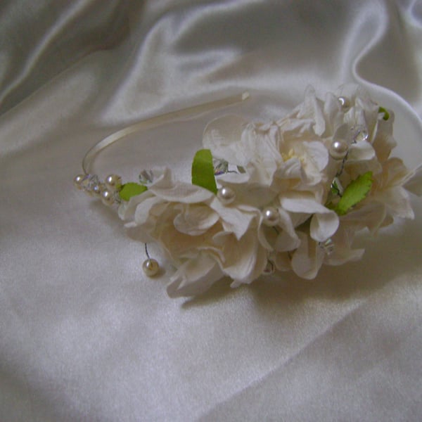 Ivory Gardenia Tiara