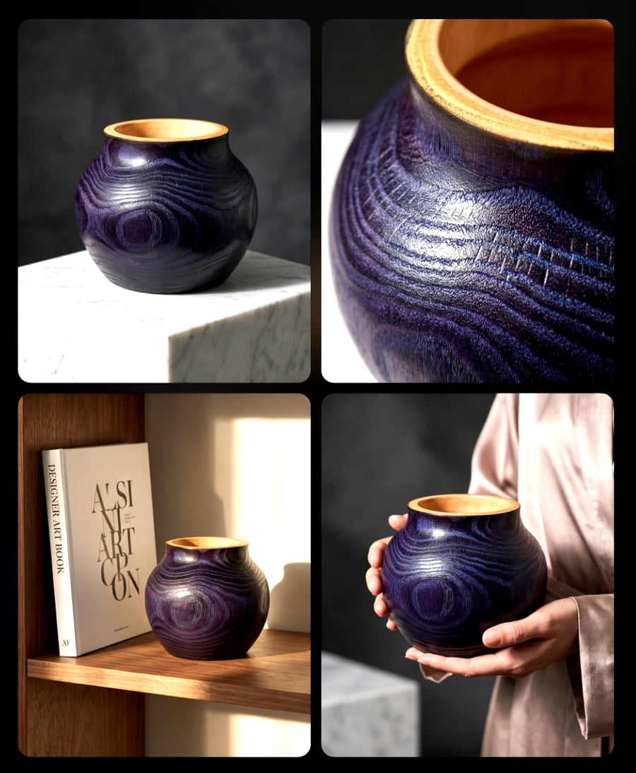 Unique burnt ash vase