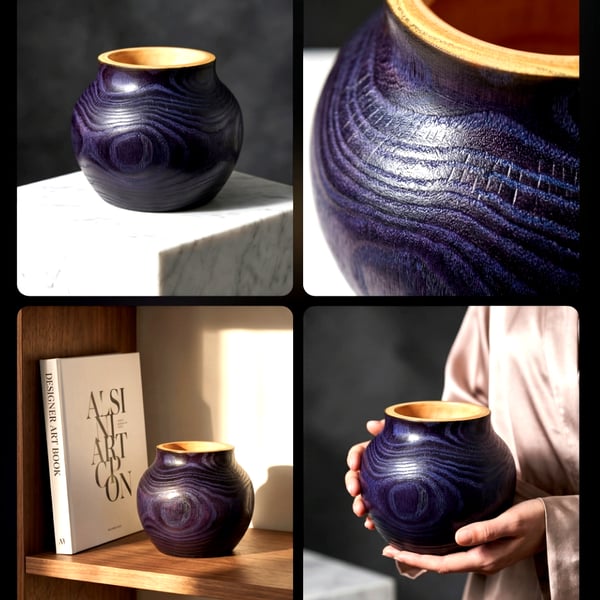 Unique burnt ash vase