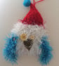 Christmas Owl decoration in Santa Hat.