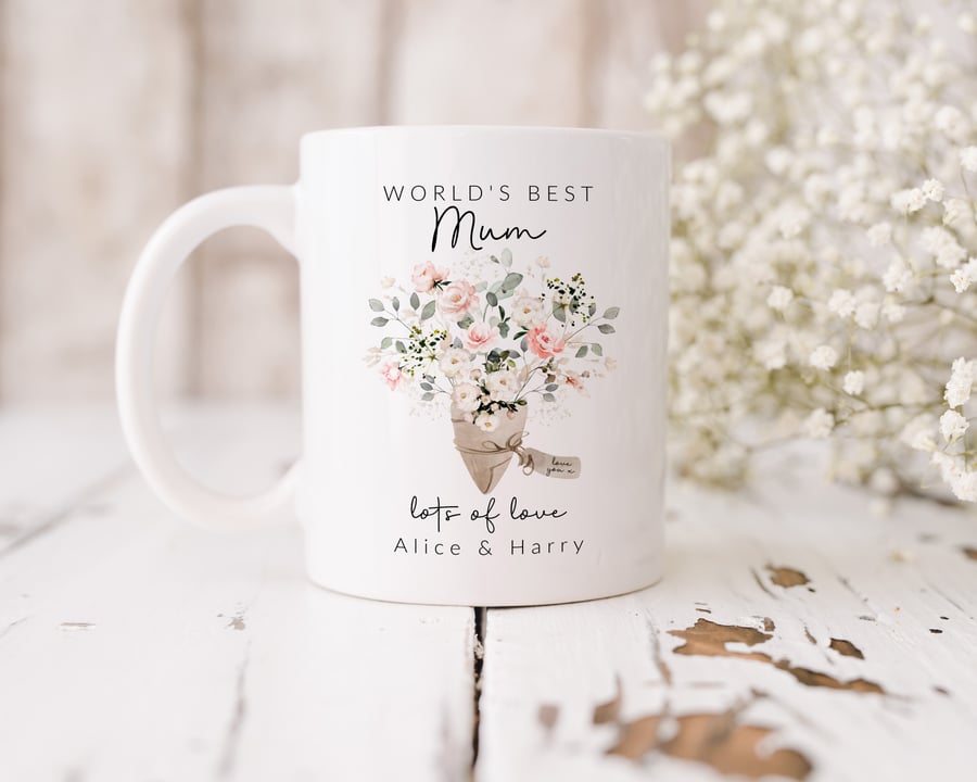 World's Best Mummy Personalised Ceramic Mug & Coaster 