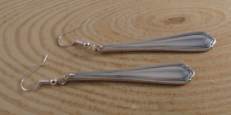 Upcycled Silver Plated Dubarry Sugar Tong Handle Earrings SPE032016