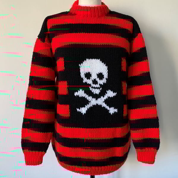 Hand knitted Goth Dennis jumper sweater