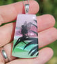 Dichroic Glass Fairy Necklace: Fused Glass Landscape Pendant F10 - Image 10