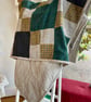 Patchwork Quilt in Green, Blue, Grey & Yellow Vintage Tweeds, Handmade in Wales - Image 2