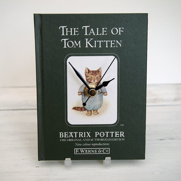 The Tale of Tom Kitten by Beatrix Potter book clock.  