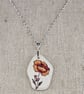 Sterling Silver Sea Pottery Poppy Necklace – Handmade Coastal Jewellery