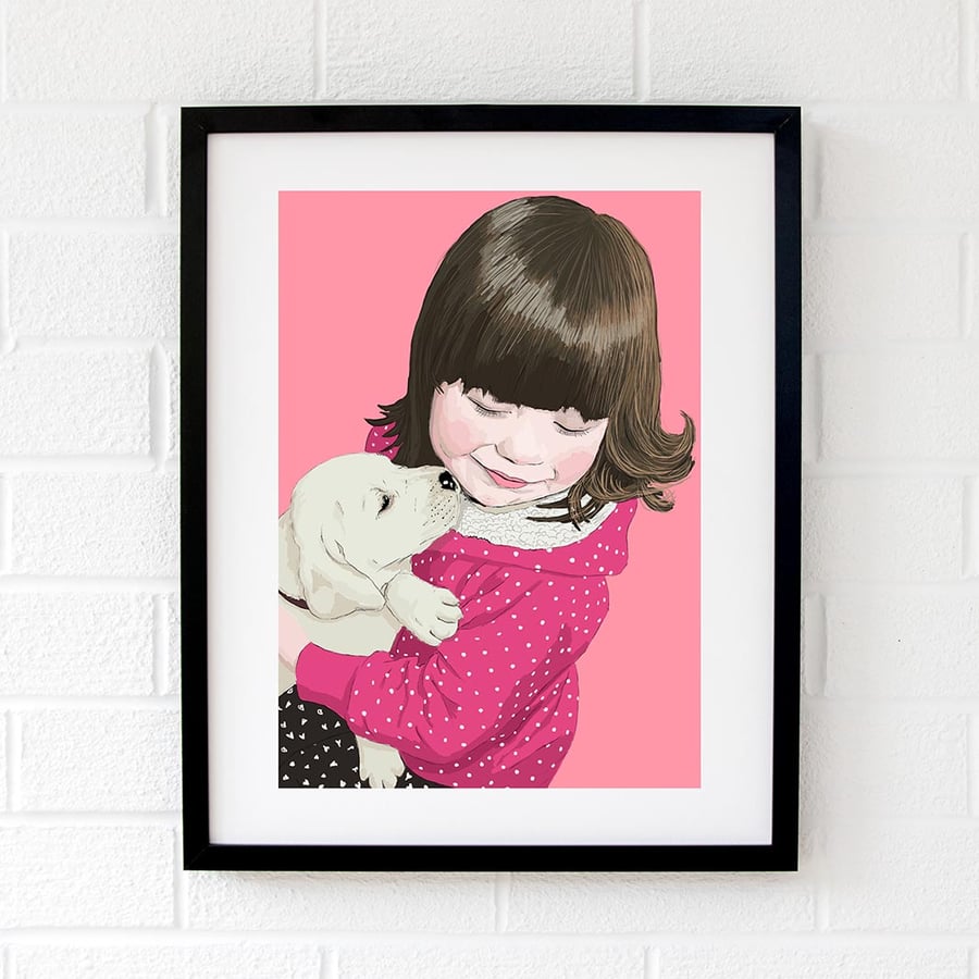 Bespoke child portrait - Kid's portrait - Family portrait - Luxury gift idea