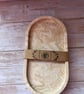 Small Cream and Brown Marble Effect Trinket Tray