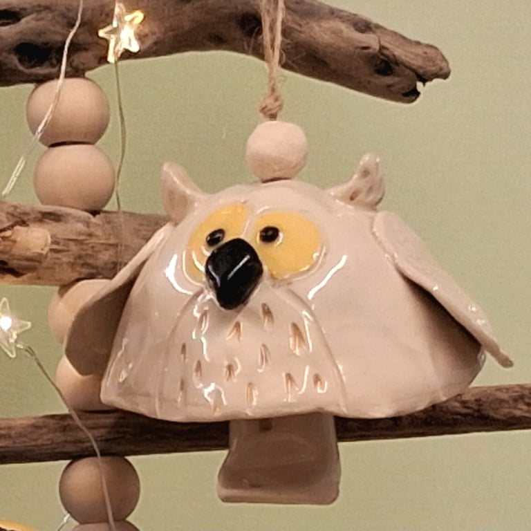 Ceramic Owl hanging bell