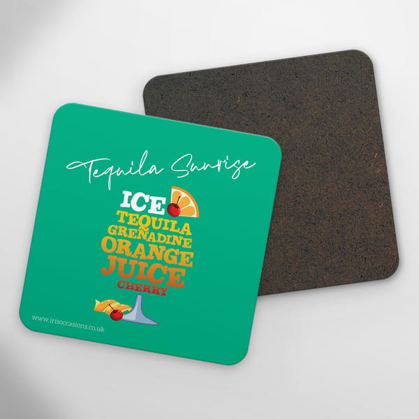 Tequila Sunrise Cocktail Coaster