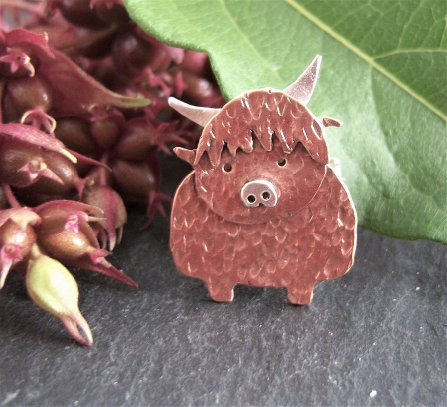 Highland Cow Brooch