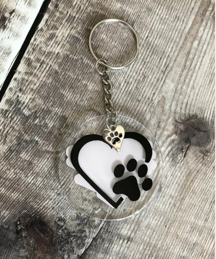 Paw print Keyring 