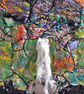 Textile landscape - needlework - Scotland - framed - Glen Isla - Image 4