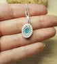 Small Sterling silver Turquoise pendant. December birthstone necklace - Image 4
