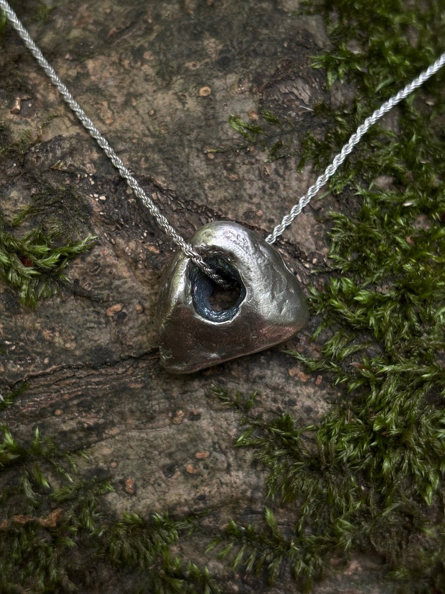 Solid Silver Hagstone Pendant 