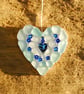 Small blue heart mosaic hanger - Image 1