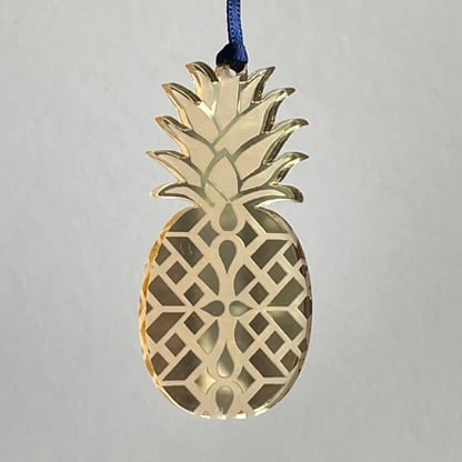 Gold mirrored acrylic pineapple decoration