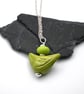 lime green ceramic bird pendant necklace - Image 2
