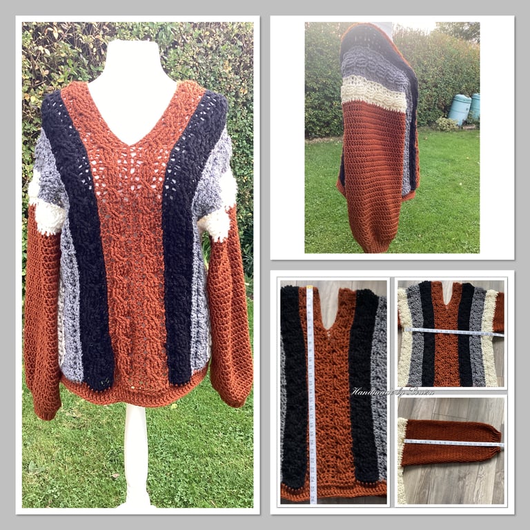 Crocheted cable jumper