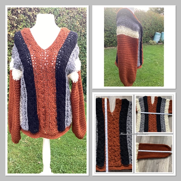 Crocheted cable jumper