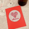 Amour Valentine Heart Petit Point Card