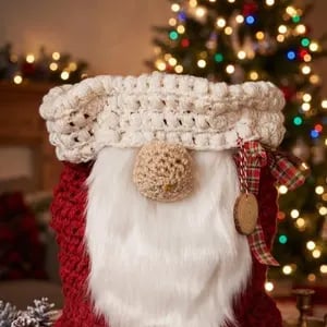 Handmade Gnome Christmas Stocking Bag