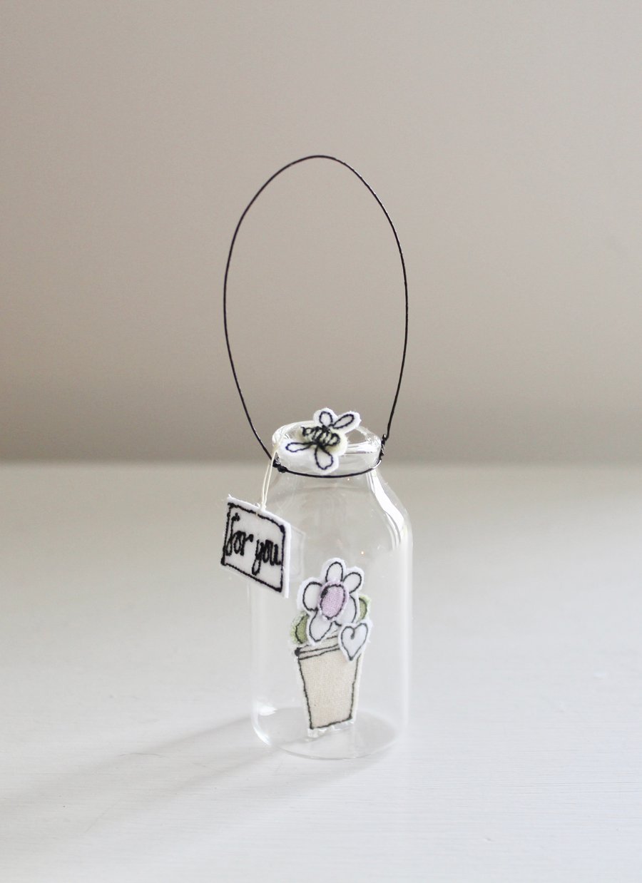 'For You Flowerpot' - Hanging Glass Jar