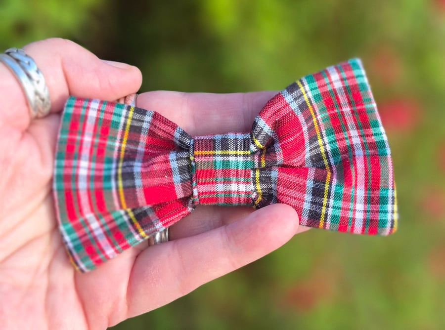 Tartan Bow Hair Clip
