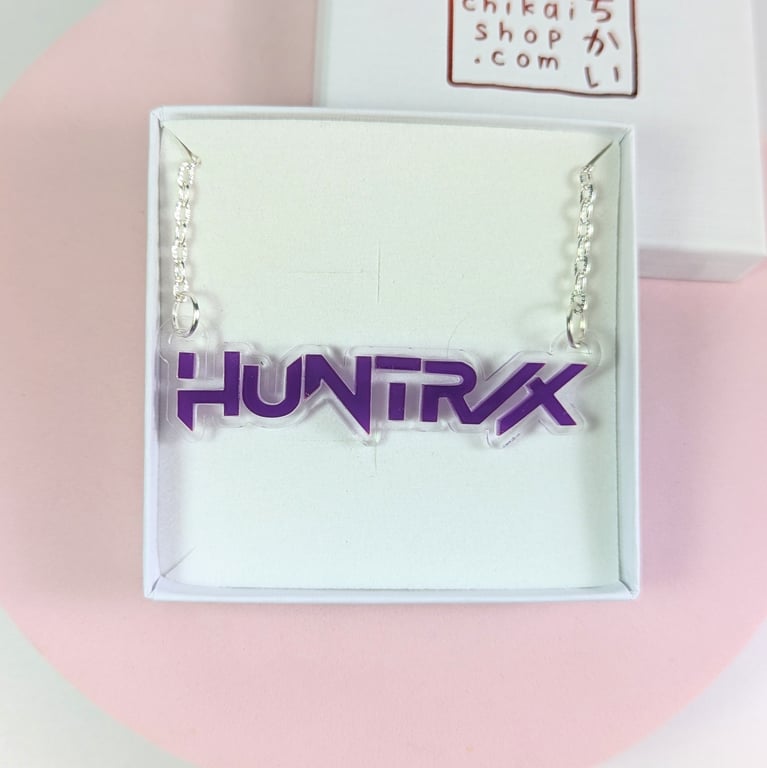 Huntrix Kpop Demon Hunters necklace acrylic, kpop jewelry, korean anime necklace