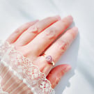 Gem Shape Dried Flower Adjustable Ring