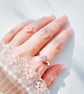 Gem Shape Dried Flower Adjustable Ring - Image 1
