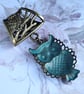 Owl Scarf Pendant, Scarf Jewelry, Antique Bronze, Vintage Style Patina - Image 4