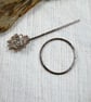 Copper and Sterling Silver Flower Shawl Pin - Image 3