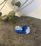 Stud earrings in royal blue and silver