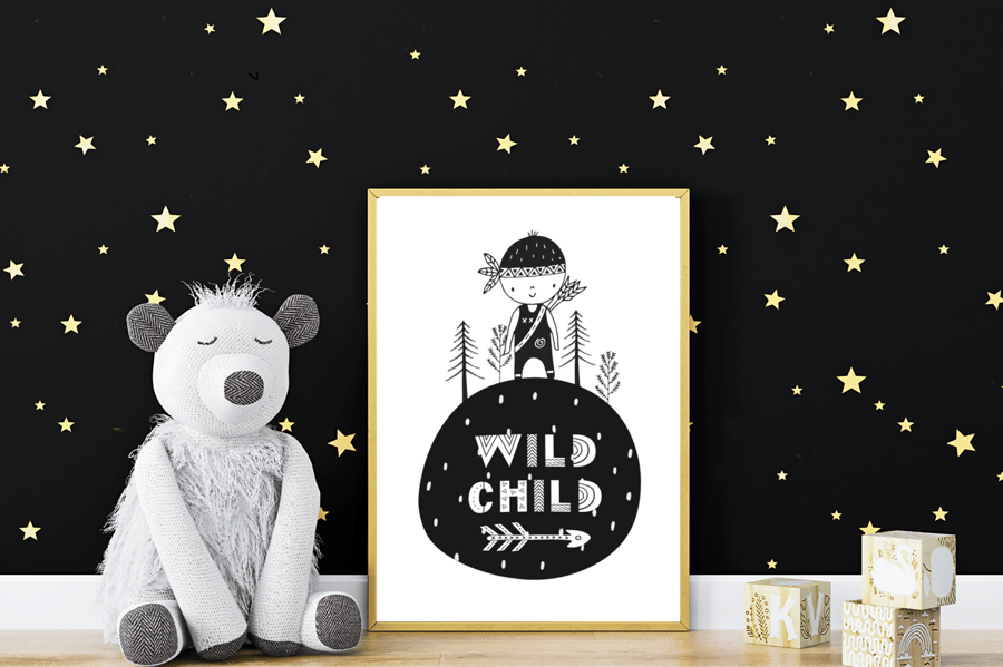 Wild child nursery art